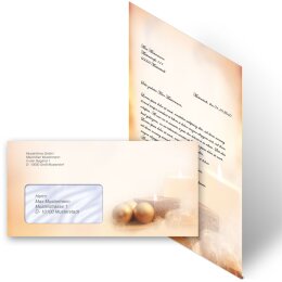 Briefpapier Set WEIHNACHTSZEIT - 40-tlg. DL (mit Fenster)