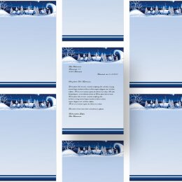 Motif Letter Paper! WINTER VILLAGE – BLUE 20 sheets DIN A4