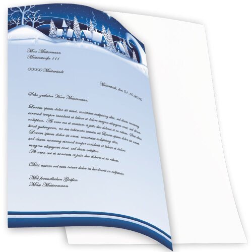 Briefpapier WINTERDORF-BLAU - DIN A4 Format 50 Blatt