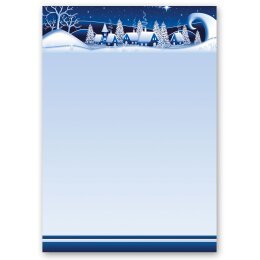 Motif Letter Paper! WINTER VILLAGE – BLUE 250 sheets DIN A4