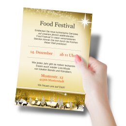 Motif Letter Paper! WINTER VILLAGE – GOLDEN 50 sheets DIN A5