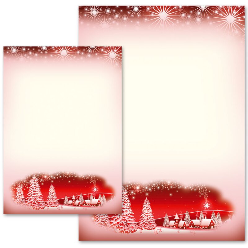 Briefpapier Set Winter - Fröhlicher Schneemann Mit 100 Blatt & Umschlägen