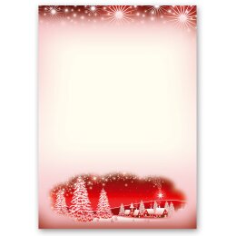 Motif Letter Paper! WINTER VILLAGE – RED 50 sheets...