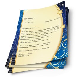 20 fogli di carta da lettera decorati Natale X-MAS DIN A4 - Paper-Media