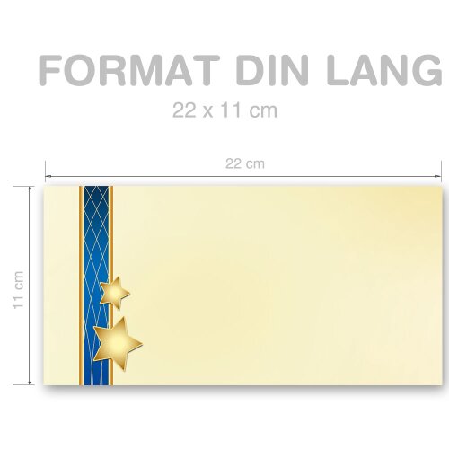 Briefumschläge X-MAS - 10 Stück DIN LANG (ohne Fenster)