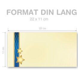 50 patterned envelopes X-MAS in standard DIN long format (windowless)