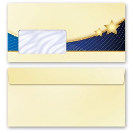50 patterned envelopes X-MAS in standard DIN long format (with windows)