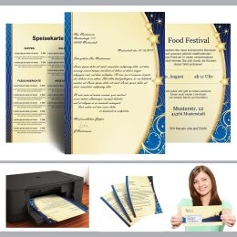 50 patterned envelopes X-MAS in standard DIN long format (with windows)