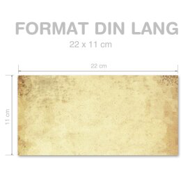 10 buste da lettera decorate CARTA ANTICA - DIN LANG (senza finestra)