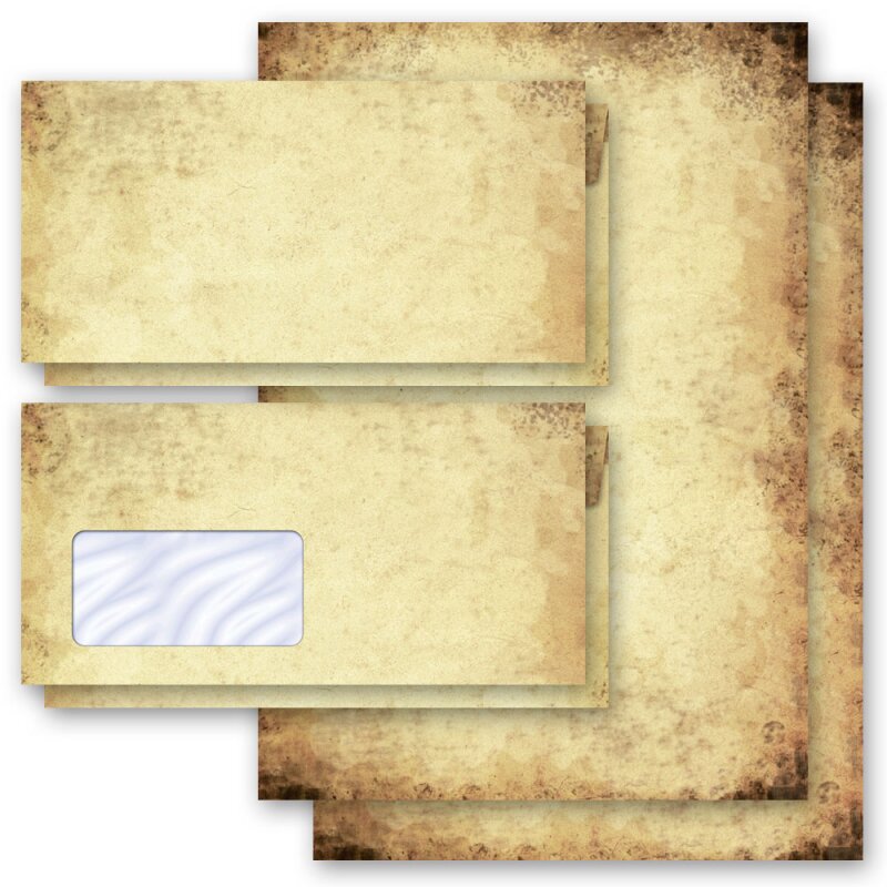 Complete Motif Letter Paper-Set Antique 20 Sheets of Stationery Paper 20 Matching envelopes DIN Long windowless 40-pc