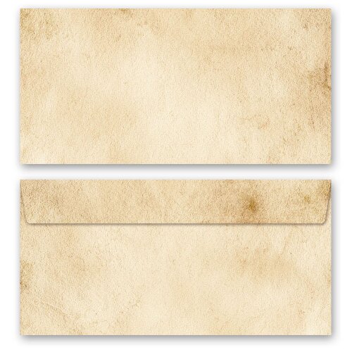 10 patterned envelopes OLD PAPER ROLL (Version A) in standard DIN long format (windowless)