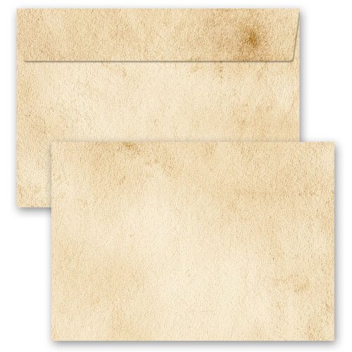 25 patterned envelopes OLD PAPER ROLL (Version A) in C6 format (windowless)