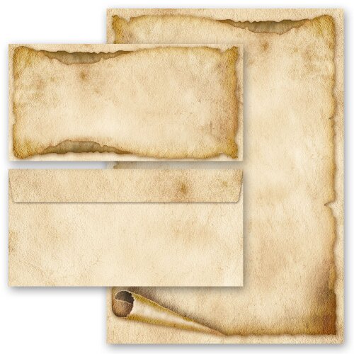 200-pc. Complete Motif Letter Paper-Set OLD PAPER ROLL (Version B)