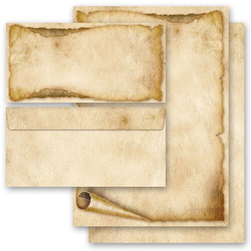 Motiv-Briefpapier-Sets ALTE PAPIERROLLE DIN LANG (ohne Fenster) Variante B Briefpapier Set, 20 tlg.