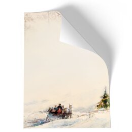 Papier à motif CALÈCHE DANS LES BOIS 50 feuilles DIN A5