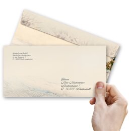 10 patterned envelopes CARRIAGE IN FOREST Version B in standard DIN long format (windowless)