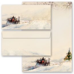 20-pc. Complete Motif Letter Paper-Set CARRIAGE IN FOREST...