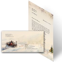 20-pc. Complete Motif Letter Paper-Set CARRIAGE IN FOREST Version A