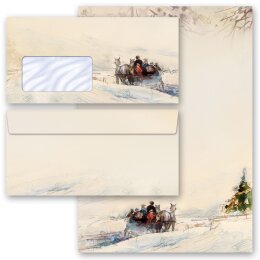 40-pc. Complete Motif Letter Paper-Set CARRIAGE IN FOREST