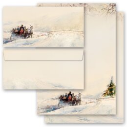 20-pc. Complete Motif Letter Paper-Set CARRIAGE IN FOREST...