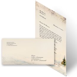 100-pc. Complete Motif Letter Paper-Set CARRIAGE IN FOREST Version B