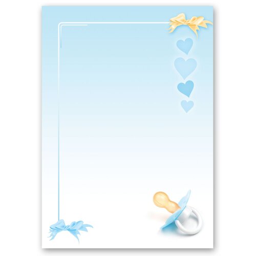 Papel de carta CHUPETE DE BEBÉ (AZUL)