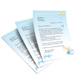 Briefpapier BABY SCHNULLER (BLAU) - DIN A4 Format 20 Blatt