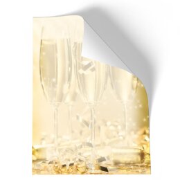 Briefpapier CHAMPAGNERGLÄSER - DIN A4 Format 20 Blatt