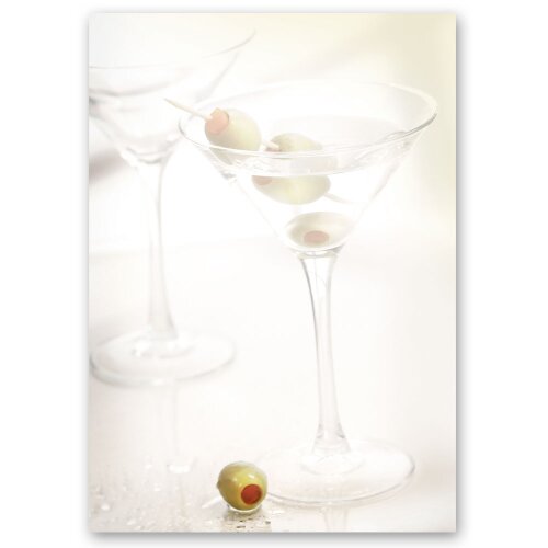 Motif Letter Paper! COCKTAIL GLASSES Special Occasions, Food & Drinks, Invitation, Paper-Media
