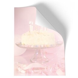 Stationery-Motif BIRTHDAY CAKE | Special Occasions, Food & Drinks | High quality Stationery DIN A4 - 20 Sheets | 90 g/m² | Printed on one side | Order online! | Paper-Media