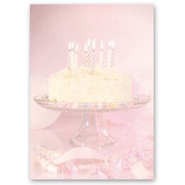 Motif Letter Paper! BIRTHDAY CAKE 50 sheets DIN A4...