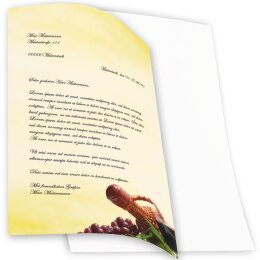 20 fogli di carta da lettera decorati Occasioni speciali, Cibo & Bevande VINO ROSSO DIN A4 - Paper-Media