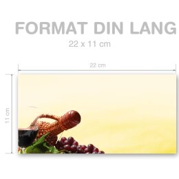10 patterned envelopes RED WINE in standard DIN long format (windowless)