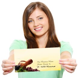 50 patterned envelopes RED WINE in standard DIN long format (windowless)