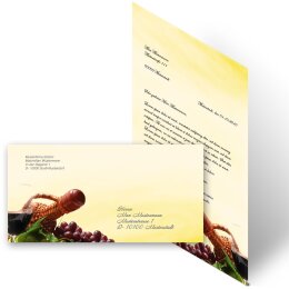 20-pc. Complete Motif Letter Paper-Set RED WINE