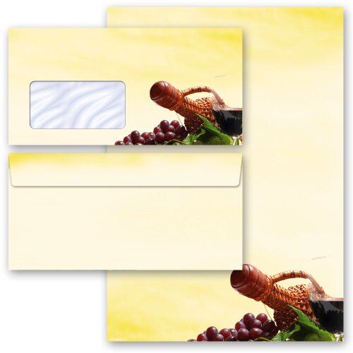 40-pc. Complete Motif Letter Paper-Set RED WINE