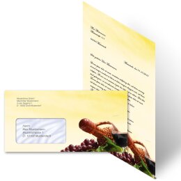 200-pc. Complete Motif Letter Paper-Set RED WINE