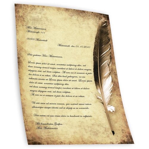 Motif Letter Paper! QUILL ON OLD PAPER