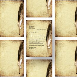Motif Letter Paper! QUILL ON OLD PAPER 50 sheets DIN A4