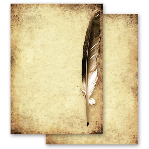 Stationery motifpaper sets Background QUILL ON OLD PAPER Antique & H
