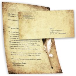 40-pc. Complete Motif Letter Paper-Set QUILL ON OLD PAPER