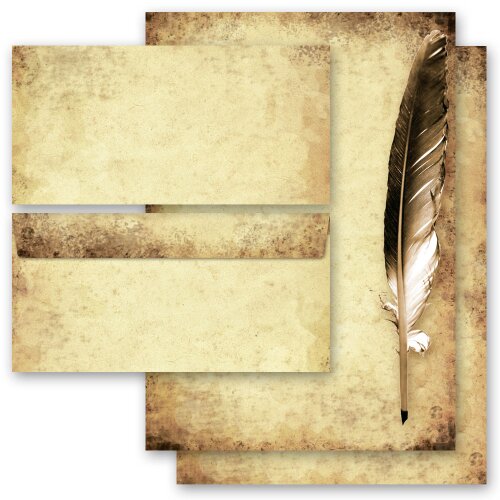 100-pc. Complete Motif Letter Paper-Set QUILL ON OLD PAPER