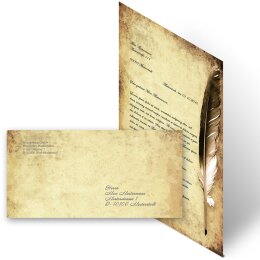 100-pc. Complete Motif Letter Paper-Set QUILL ON OLD PAPER