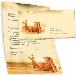 10 patterned envelopes RELAXING AT THE LAKE in standard DIN long format (windowless)