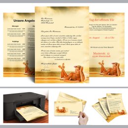 20-pc. Complete Motif Letter Paper-Set RELAXING AT THE LAKE