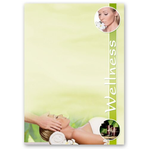 Briefpapier WELLNESS & BEAUTY - DIN A4 Format 20 Blatt Wellness & Beauty, Reisemotiv, Paper-Media