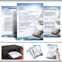 20 fogli di carta da lettera decorati Viaggi & Vacanze SUL MARE DIN A4 - Paper-Media