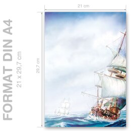 ON THE SEA Briefpapier Travel motif CLASSIC 50 sheets, DIN A4 (210x297 mm), A4C-8184-50