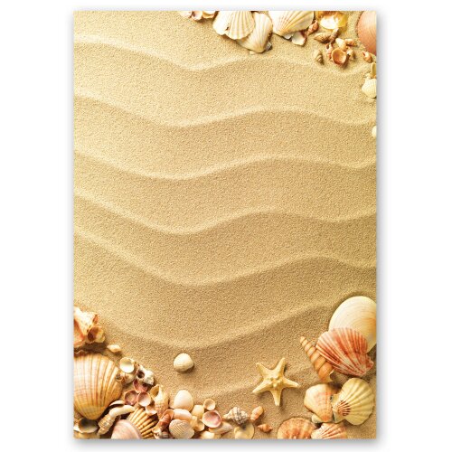 Motif Letter Paper! SHELLS IN THE SAND