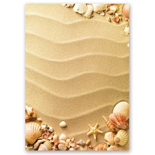 Motif Letter Paper! SHELLS IN THE SAND 100 sheets DIN A4